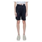 ONLY Bred Linne Svarta Shorts Vår/Sommar Kollektion Black, Dam