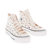 Converse Stjärnor Tryck HighTop Sneakers White, Dam