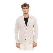 DISTRETTO12 Herrjacka Bomullsblandning Logodetalj Beige, Herr