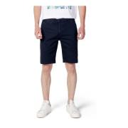 U.S. Polo Assn. Blåa Bomullsshorts med Dragkedja och Knapp Blue, Herr