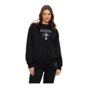 Guess ML Logo Sweatshirt - Svart Rund Hals Black, Dam