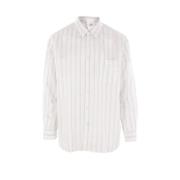 Comme des Garçons Randig Cupro Skjorta Normal Passform White, Herr