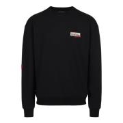 Iceberg Regular fit svart crew neck sweatshirt i bomullsfleece Black, ...