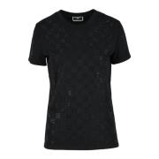 Elisabetta Franchi Bomull T-shirt med unik design Black, Dam