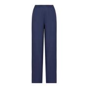 Emporio Armani Blå Elastiska Midjbyxor Sidofickor Blue, Dam