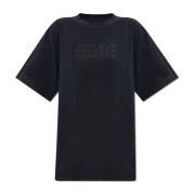 MM6 Maison Margiela T-shirt med tryckt logotyp Black, Dam