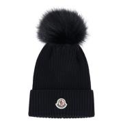 Moncler Pom-Pom Stickad Ullmössa Blue, Dam