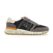 Premiata Herr Sneakers i Mocka och Nylon Gray, Herr