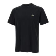 Lacoste Svart Bomull T-shirt med Ikoniskt Logotyp Black, Herr