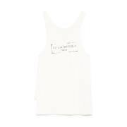 Maison Margiela Beige Signature Scoop Neck Ärmlös Topp Beige, Dam