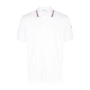 Moncler Polo Shirt med Randig Kant White, Herr