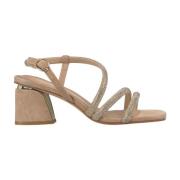 ALMA EN PENA Sandal med bred klack Beige, Dam