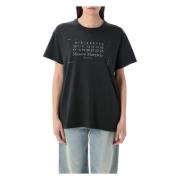 Maison Margiela Avslappnad Bomull T-shirt Black, Dam