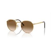 Ray-Ban Guld Runda Solglasögon Ljusbrun Skugga Yellow, Unisex