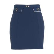 Elisabetta Franchi Blå Crêpe Mini Kjol Blue, Dam