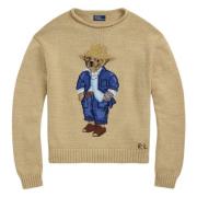 Polo Ralph Lauren Beige Polo Bear Sweater Beige, Dam