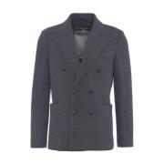 Circolo 1901 Blå Dubbelknäppt Fleece Blazer Aw24 Blue, Herr