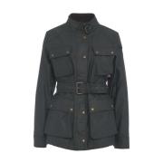 Belstaff Elegant Svart Vaxad Jacka Black, Dam