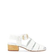 Paloma Barceló Vita Raffia Sandaler White, Dam