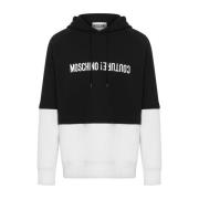 Moschino Svart Huva Tröja Stilfullt Blockfärg Black, Herr