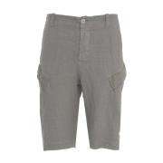 Transit Grå Linne Cargo Shorts Gray, Herr