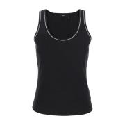 Theory Svart Scoop Neck Tank Top Black, Dam