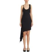 Courrèges Crepe Knut Klänning Black, Dam