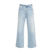 Icon Denim Blå Distressed Wide Leg Jeans Blue, Herr