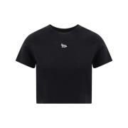 Maison Kitsuné Logodetalj Bomullst-shirt Black, Dam