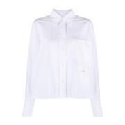 Victoria Beckham Vit Poplin Logotyp Broderad Skjorta White, Dam