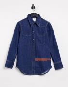 Calvin Klein – EST 1978 – Mörkblå skjorta i cowboystil
