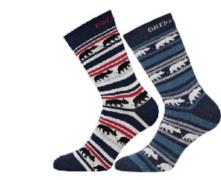 2-pack Striped Merino Sock