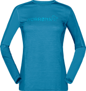 Norrøna Women's Falketind Equaliser Merino Round Neck Hawaiian Surf