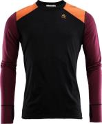 Aclima LightWool Reinforced Crew Neck Man Jet Black/Zinfandel/Orange T...