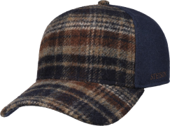 Stetson Wool Check Trucker Cap Navy/Beige/Burned Orange