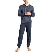 Calida Relax Streamline Pyjama With Cuff Blå bomull Small Herr