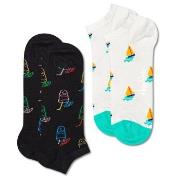 Happy socks Strumpor 2P Lemonade Low Sock Svart/Vit bomull Strl 41/46