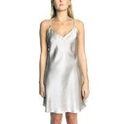 Lady Avenue Silk Satin Nightgown Champagne silke Small Dam