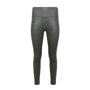 Magic Leather Look Legging Mörkgrön Small Dam