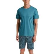 Calida Relax Streamline 2 Short Pyjamas Blå/Blå bomull Small Herr