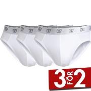 CR7 Cristiano Ronaldo Kalsonger 3P Basic Brief Vit bomull Small Herr