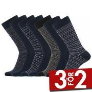 Dovre Strumpor 7P Bamboo Socks Blå Mönstrad Strl 45/48 Herr