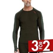 Dovre Jacquard Baselayer Militärgrön ull Small Herr