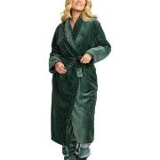 Damella Jaquard Fleece Dressing Gown Grön polyester Small Dam