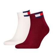 Tommy Men Uni Flag Quarter Sock Strumpor 2P Vit/Röd Strl 39/42 Herr