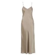 Damella Long Silk Nightdress Nougat silke Small Dam