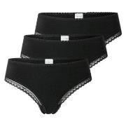 Schiesser Trosor 3P Modern Cheeky String Svart bomull 38 Dam