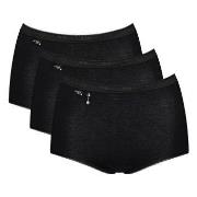 Sloggi Trosor 3P Pearl Maxi Svart bomull 38 Dam