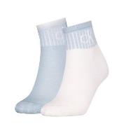 Calvin Klein Strumpor 2P Glossy Rib Quarter Socks Vit/Blå Strl 39/42 D...
