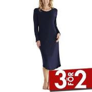 Damella Bamboo Plain Long Sleeve Nightdress Marin Bambu Small Dam